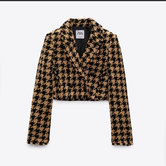 Zara Cropped Textured Blazer - Picture 4 of 9